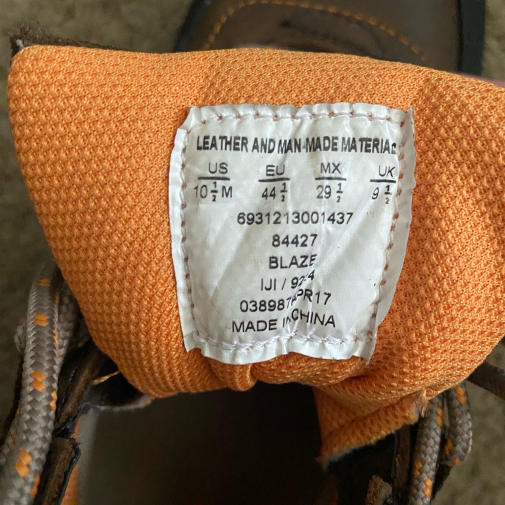Brown and Orange Waterproof Elk Woods Men’s Hiking Shoes size 10.5 - Picture 6 of 9